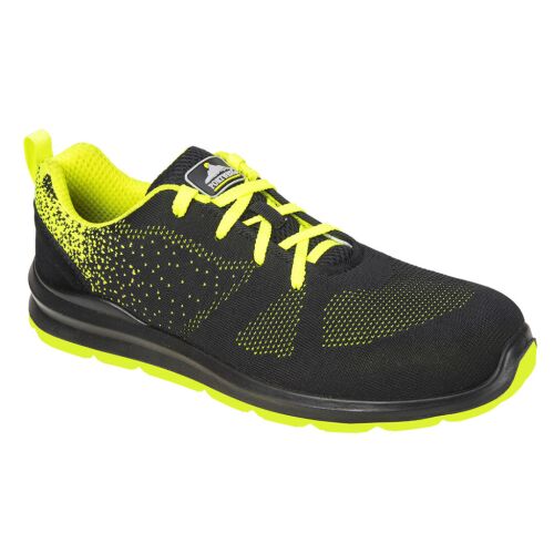 Acél, Textil trainer S1P FO SR Black/Green 43
