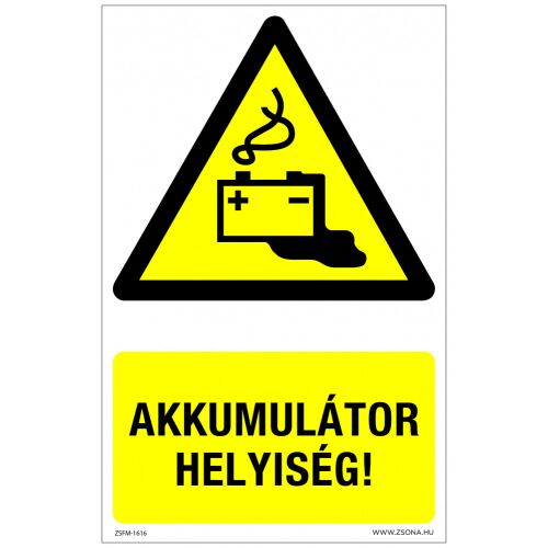 Akkumulátorhelyiség Öntapadós matrica 320x500 mm 120315112