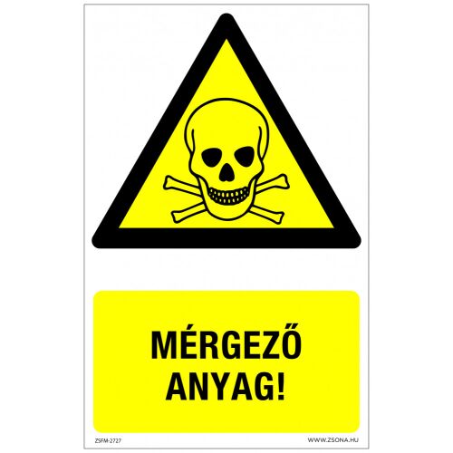 Mérgező anyag! Műanyag tábla 320x500 mm 120315131