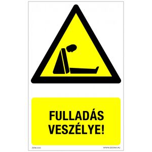 Fulladás veszélye! Műanyag tábla 320x500 mm 120315143 - Figyelmeztető matrica