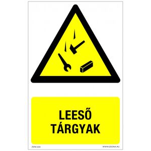 Leeső tárgyak Műanyag tábla 320x500 mm 120315145 - Figyelmeztető matrica