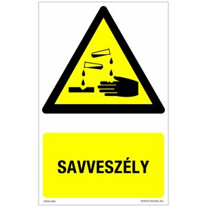 Savveszély Műanyag tábla 320x500 mm 120315171 - Figyelmeztető matrica