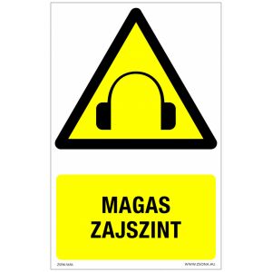 Magas zajszint Öntapadós matrica 320x500 mm 120315179 - Figyelmeztető matrica