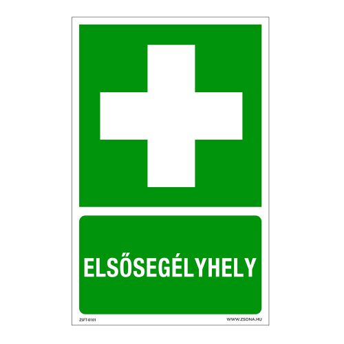 Elsősegélyhely Alumínium tábla 100x160 mm v1