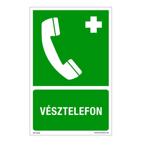 Vésztelefon Műanyag tábla 160x250 mm