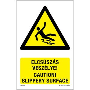 Elcsúszás veszélye Alumínium tábla 160x250 mm 120315411 - Figyelmeztető matrica