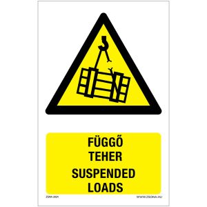 Függő teher Alumínium tábla 160x250 mm 120315422 - Figyelmeztető matrica