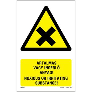 Ártalmas vagy ingerlő anyag Műanyag tábla 320x500 mm 120315446 - Figyelmeztető matrica