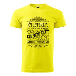 Póló A nagy elmék mintával - Sárga S méretben 120317512 - Ajándék póló