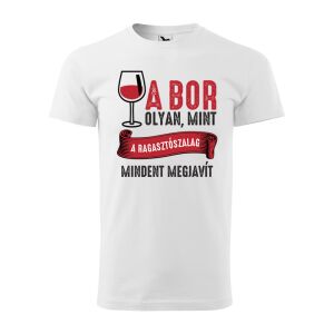 Póló A bor olyan mint a ragasztószalag mintával - Fehér S méretben 120317581 - Ajándék póló