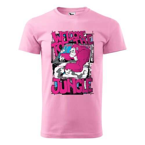 Póló Welcome to the jungle mintával - Rózsaszín S méretben 120317832