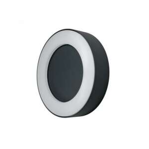 LEDVANCE Endura Style dark grey round outdoor wall light on white background. - Electrical Installation