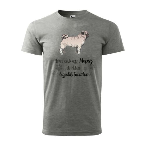 Póló Mopsz mintával - Szürke S méretben v1 120320609
