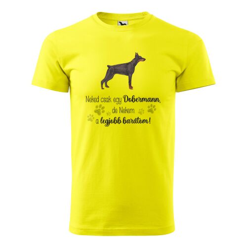 Póló Dobermann mintával - Sárga S méretben v1