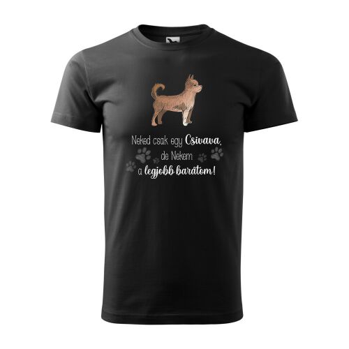 Póló Csivava mintával - Fekete S méretben