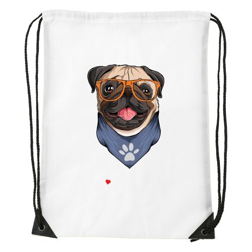 Mopsz - Sport táska fehér v2
