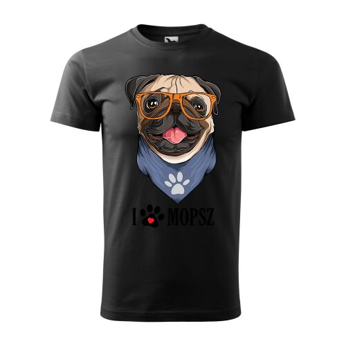 Póló Mopsz mintával - Fekete S méretben v2 120323224