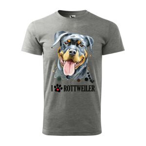 Póló Rotweiler mintával - Szürke S méretben 120323450 - Ajándék póló