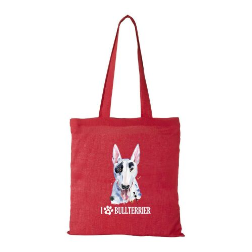 Bullterrier - Bevásárló táska piros v2
