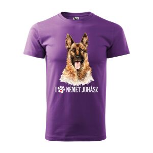 Póló Németjuhász mintával - Lila S méretben v2 120323821 - Ajándék póló