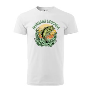 Póló Horgász legenda mintával - Fehér S méretben 120324558 - Ajándék póló