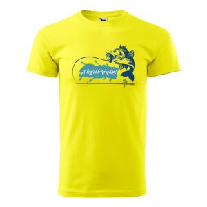 Póló A legjobb horgász! mintával - Sárga S méretben 120324843 - Ajándék póló