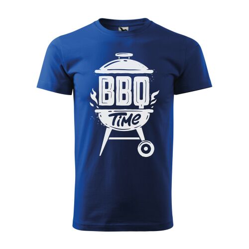 Póló BBQ time mintával - Kék S méretben v1