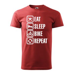 Póló Eat sleep bike repeat mintával - Terrakotta S méretben 120328196 - Ajándék póló