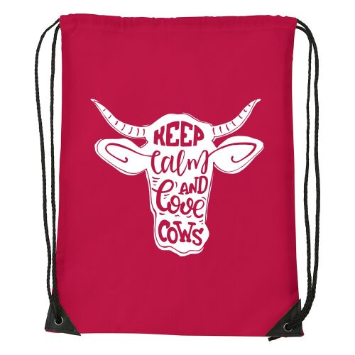 Keep calm and love cows - Sport táska piros