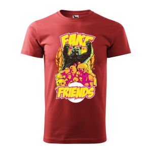 Póló Fake friends mintával - Terrakotta S méretben 120330781 - Ajándék póló