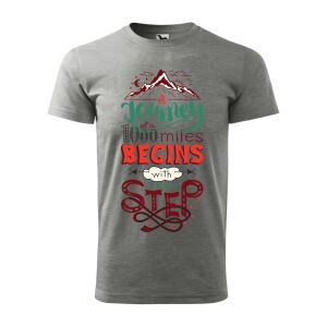 Póló A journey of a 1000 miles mintával - Szürke S méretben 120331163 - Ajándék póló