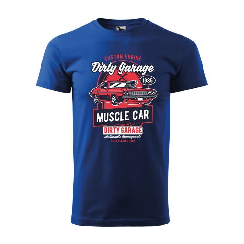 Póló Dirty Garage mintával - Kék S méretben