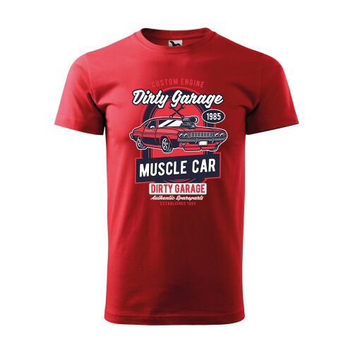 Póló Dirty Garage mintával - Piros S méretben