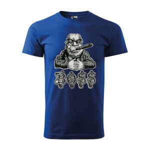 Póló Boss mintával - Kék S méretben 120331805 - Ajándék póló