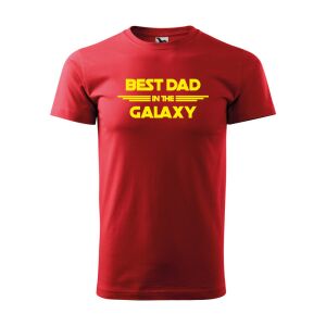 Póló Best dad in the galaxy mintával - Piros S méretben 120332570 - Ajándék póló