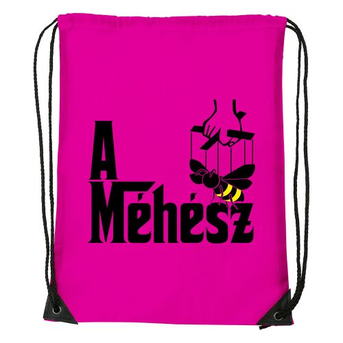A Méhész magenta színű húzózsinóros táska méh logóval - Iskolakezdés és iskolaszer