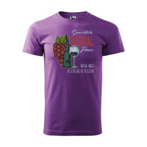 Póló Szeretek borral főzni mintával - Lila S méretben 120334159 - Ajándék póló