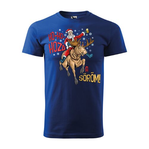 Póló Ho-Ho-Hozd a söröm! mintával - Kék S méretben 120334641