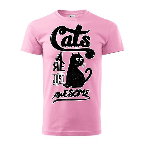 Póló Cats mintával - Rózsaszín S méretben