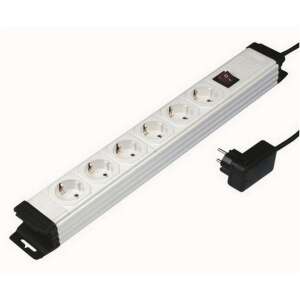 White 6-outlet power strip with surge protection and on/off switch - GAO
