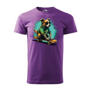 Póló Gördeszkázó kutya mintával - Lila S méretben 120335764 - Ajándék póló