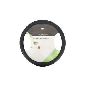 Fekete valódi bőr kormányvédő, XXL méret, 44-46 cm, Carmotion márkájú - Autós kormányhuzat