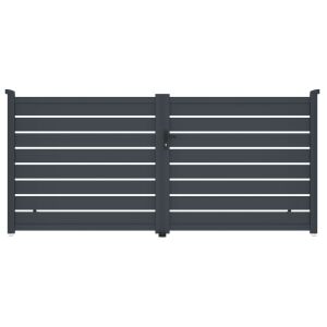 Kapu G21 Reno 350x158 cm kétszárnyú, antracit színű 120351982 - Kertkapu