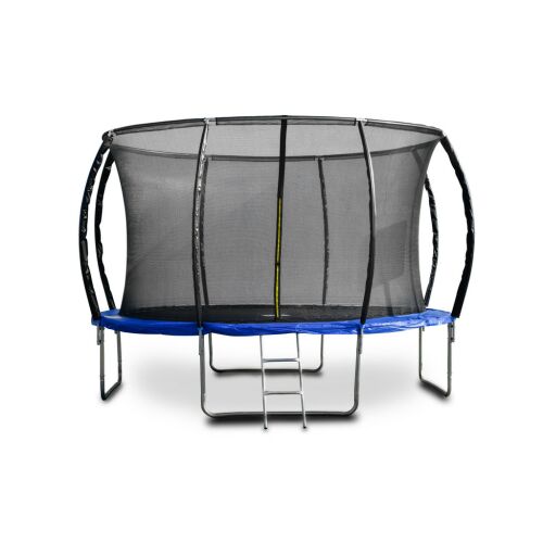 G21 SpaceJump trambulin védőhalóval, 366 cm, ajándék létrával, kék színben - sérült csomagolás