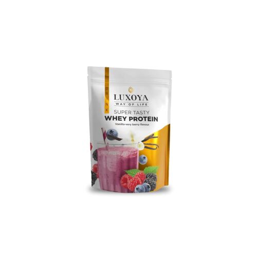 LUXOYA - SUPER TASTY WHEY PROTEIN - PRÉMIUM FEHÉRJE ITALPOR 450 g DOY - Vanília-erdei gyümölcs ízű 120354158