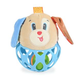 Bali Bazoo 80851 Gryzak dla Dzieci w Kształcie Psa, Miękki Plusz z Chrzęszczącymi Uszami i Kulą do Gryzienia - Opieka stomatologiczna dla niemowląt