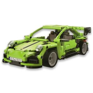 CaDA C52024W Porsche 911 GT3 RS hátrahúzós sportkocsi építőjáték, zöld, 387 darab - CaDA