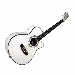 Fa állvány és klasszikus gitárkészlet, fehér Cutaway, 95 cm 120375715 - Hangszer