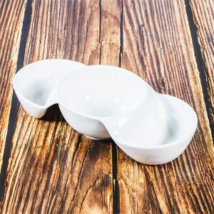 Domova Fehér Porcelán Hármas Tálaló Tál - Tál