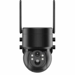 Външна камера за сигурност Woox Smart Home със слънчев панел, черен, обектив 2.8mm, диафрагма F2.0, откриване на движение и звук, двупосочна комуникация - Защита